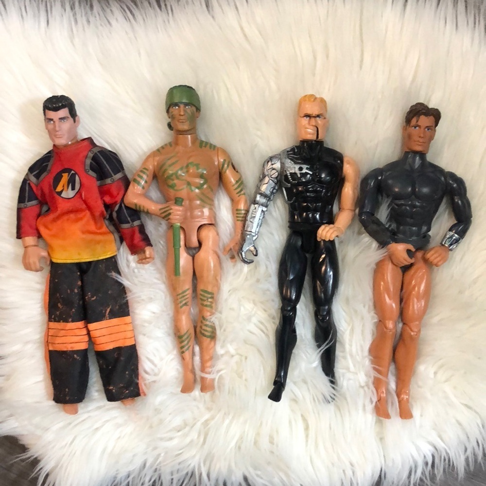 Vintage 1990’s Hasbro max steel Mattel Action Man 12" Action Figures bundle